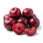 Fresh aloo bukhara plums isolated on white background