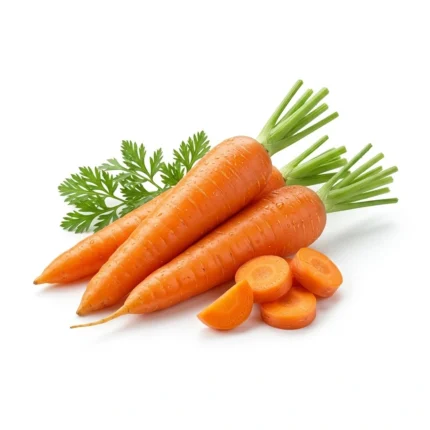 Fresh carrots isolated on white background