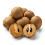 Fresh chikoo sapodilla fruit isolated on white background
