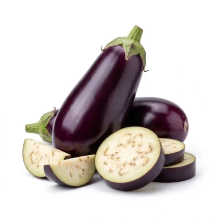 Fresh eggplant isolated on white background