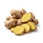 Fresh ginger adrak root isolated on white background