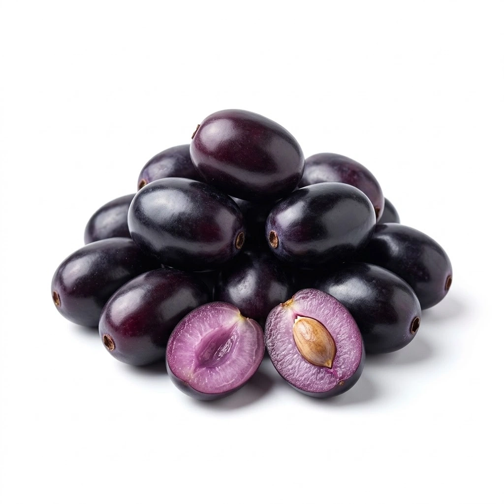 Fresh jamun fruit isolated on white background Fresh jamun fruit isolated on white background