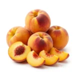 Fresh peaches isolated on white background