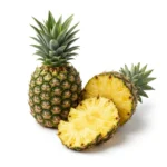 Fresh pineapple whole and sliced isolated on white background