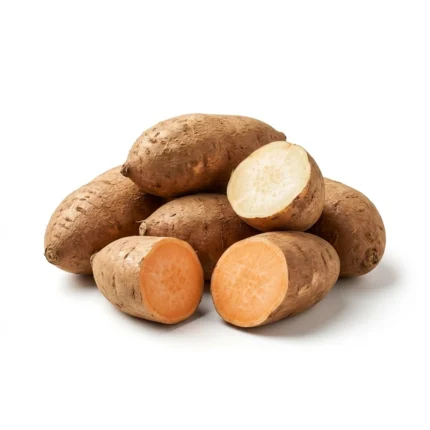 Fresh shakarqandi sweet potato isolated on white background